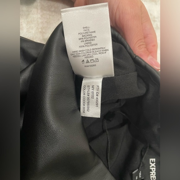 Express Black Faux Leather Mini Skirt - Picture 8 of 8